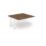 Evolve Plus 1400mm B2B Office Bench Desk Ext Kit Walnut Top White Frame BE192