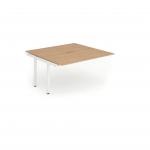 Evolve Plus 1400mm B2B Office Bench Desk Ext Kit Beech Top White Frame BE193