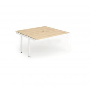 Evolve Plus 1400mm B2B Office Bench Desk Ext Kit Maple Top White Frame