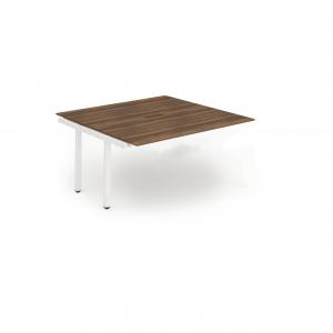Evolve Plus 1200mm B2B Office Bench Desk Ext Kit Walnut Top White