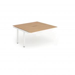 Evolve Plus 1200mm B2B Office Bench Desk Ext Kit Beech Top White Frame