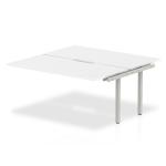 B2B Ext Kit Silver Frame Bench Desk 1600 White BE206