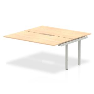 Evolve Plus 1600mm B2B Office Bench Desk Ext Kit Maple Top Silver