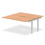 Evolve Plus 1600mm B2B Office Bench Desk Ext Kit Oak Top Silver Frame BE210