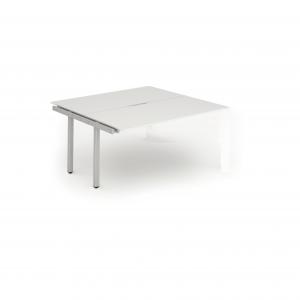 Evolve Plus 1400mm B2B Office Bench Desk Ext Kit White Top Silver
