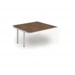 Evolve Plus 1400mm B2B Office Bench Desk Ext Kit Walnut Top Silver Frame BE212