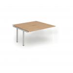 Evolve Plus 1400mm B2B Office Bench Desk Ext Kit Beech Top Silver Frame BE213