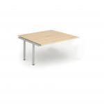 Evolve Plus 1400mm B2B Office Bench Desk Ext Kit Maple Top Silver Frame BE214