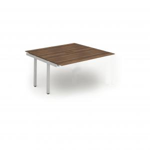 Evolve Plus 1200mm B2B Office Bench Desk Ext Kit Walnut Top Silver