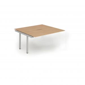 Evolve Plus 1200mm B2B Office Bench Desk Ext Kit Beech Top Silver