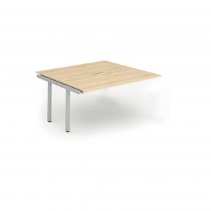 Evolve Plus 1200mm B2B Office Bench Desk Ext Kit Maple Top Silver