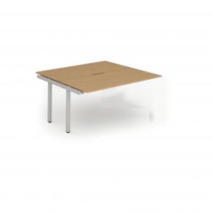 Evolve Plus 1200mm B2B Office Bench Desk Ext Kit Oak Top Silver Frame
