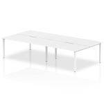 Evolve Plus 1600mm B2B 4 Person Office Bench Desk White Top White Frame BE226