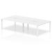 B2B White Frame Bench Desk 1600 White (4 Pod) BE226