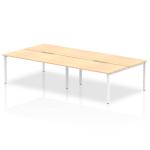 Evolve Plus 1600mm B2B 4 Person Office Bench Desk Maple Top White Frame BE229