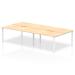 B2B White Frame Bench Desk 1600 Maple (4 Pod) BE229