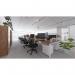 Evolve Plus 1400mm B2B 4 Person Office Bench Desk Walnut Top White Frame BE232