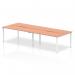 A sleek and modern bench desk, the Evolve Plus 1200mm B2B features a spacious 4 person design. The beech top pairs perfectly with the white frame, creating a professional and stylish workspace.