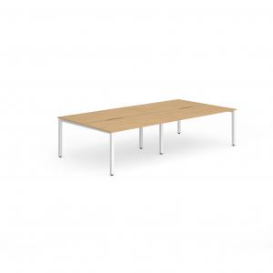 Evolve Plus 1200mm B2B 4 Person Office Bench Desk Beech Top White