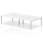 Evolve Plus 1600mm B2B 4 Person Office Bench Desk White Top Silver Frame BE246