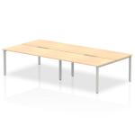 Evolve Plus 1600mm B2B 4 Person Office Bench Desk Maple Top Silver Frame BE249