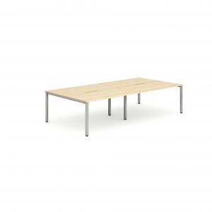 Evolve Plus 1200mm B2B 4 Person Office Bench Desk Maple Top Silver