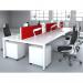 Evolve Plus 1600mm B2B 6 Person Office Bench Desk White Top White Frame BE266