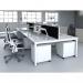 Evolve Plus 1400mm B2B 6 Person Office Bench Desk White Top White Frame BE271