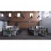 Evolve Plus 1400mm B2B 6 Person Office Bench Desk Walnut Top White Frame BE272