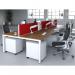 Evolve Plus 1400mm B2B 6 Person Office Bench Desk Walnut Top White Frame BE272