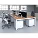 Evolve Plus 1400mm B2B 6 Person Office Bench Desk Beech Top White Frame BE273