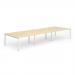 B2B White Frame Bench Desk 1400 Maple (6 Pod) BE274