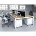 Evolve Plus 1400mm B2B 6 Person Office Bench Desk Oak Top White Frame BE275