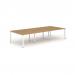 B2B White Frame Bench Desk 1400 Oak (6 Pod) BE275