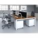 Evolve Plus 1200mm B2B 6 Person Office Bench Desk Walnut Top White Frame BE277