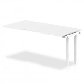Evolve Plus 1600mm Single Row Office Bench Desk Ext Kit White Top White Frame BE306