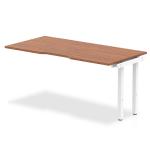 Evolve Plus 1600mm Single Row Office Bench Desk Ext Kit Walnut Top White Frame BE307
