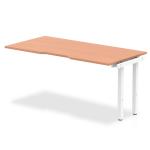 Evolve Plus 1600mm Single Row Office Bench Desk Ext Kit Beech Top White Frame BE308