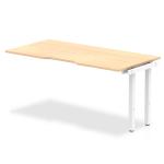 Evolve Plus 1600mm Single Row Office Bench Desk Ext Kit Maple Top White Frame BE309