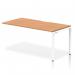 In the image, the dynamic bench desk features a sleek and modern design with a 1600mm oak top and white frame. The single row desk is perfect for any office space, providing ample room for productivity.