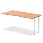 Evolve Plus 1600mm Single Row Office Bench Desk Ext Kit Oak Top White Frame BE310