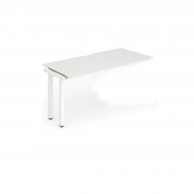 Evolve Plus 1400mm Single Row Office Bench Desk Ext Kit White Top White Frame BE311