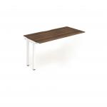 Evolve Plus 1400mm Single Row Office Bench Desk Ext Kit Walnut Top White Frame BE312