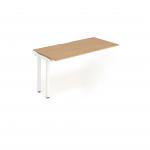 Evolve Plus 1400mm Single Row Office Bench Desk Ext Kit Beech Top White Frame BE313