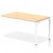 The Dynamic Bench Desking Evolve Plus features a 1400mm single row office bench desk with a maple top and white frame. The clean lines and modern design create a sleek and professional workspace. The spacious desk provides ample room for working and organizing.