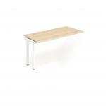 Evolve Plus 1400mm Single Row Office Bench Desk Ext Kit Maple Top White Frame BE314