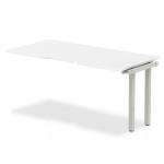 Evolve Plus 1600mm Single Row Office Bench Desk Ext Kit White Top Silver Frame BE326
