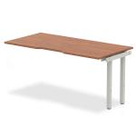 Evolve Plus 1600mm Single Row Office Bench Desk Ext Kit Walnut Top Silver Frame BE327