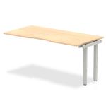 Evolve Plus 1600mm Single Row Office Bench Desk Ext Kit Maple Top Silver Frame BE329