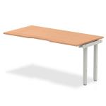Single Ext Kit Silver Frame Bench Desk 1600 Oak BE330